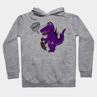 Cute Funny Purple Crocodile With Armadillo Hoodie